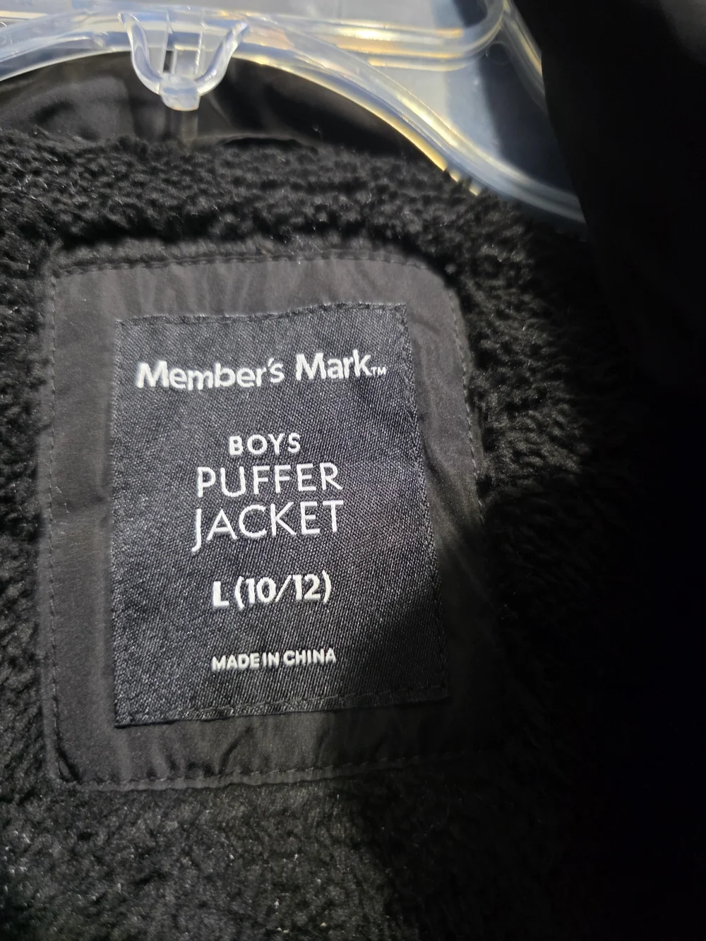 Members Mark Kids Black Puffer Jacket with Hood Boys 10/12